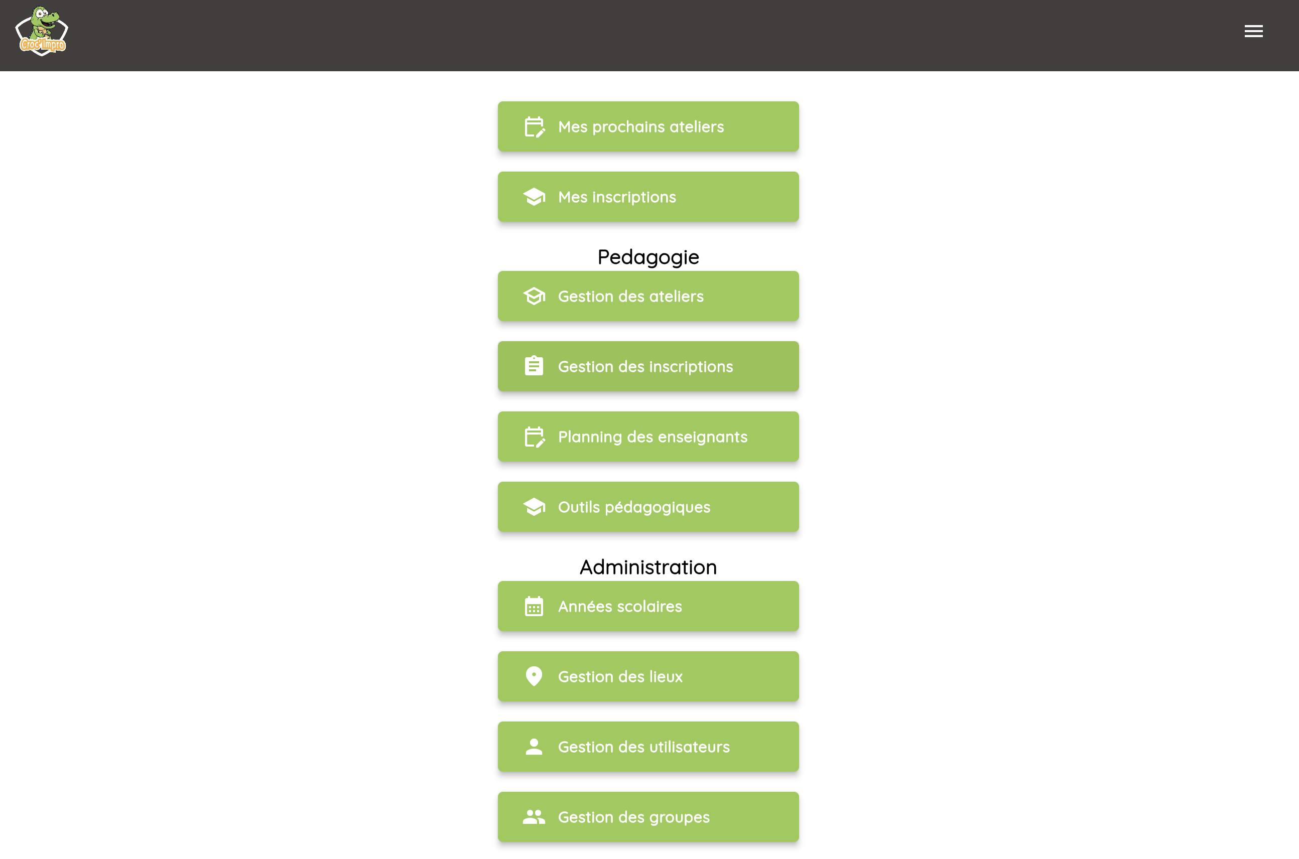 Dashboard de la plateforme